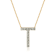 Lab-Grown Diamond Initial T Necklace In 14K Gold Over Sterling Silver 0.50ctw