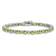 Rhodium Over 14k White Gold Oval Peridot and Diamond Bracelet