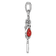 Rhodium Over Sterling Silver Oxidized Enamel Red Sponge Coral Lock and
Key Pendant
