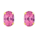 6x4mm Oval Pink Topaz 10k Yellow Gold Stud Earrings