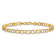 14k Yellow Gold 4mm Double Link Hearts Charm Bracelet