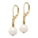 14K Yellow Gold 8-9mm Near Round White Freshwater Cultured Pearl
Leverback Earrings