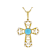 Turquoise And Cultured Seed Pearl Cross Pendant Necklace In 18K Gold
Over Sterling Silver