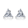 Triangle CZ Stud Earrings In Sterling Silver