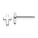 Rhodium Over 14k White Gold Children's Cross Stud Earrings