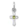 Rhodium Over Sterling Silver Child's August Light Green Preciosca
Crystal Cross Pendant