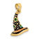14k Yellow Gold Textured and Enameled 3D Witch's Hat (Halloween) Charm