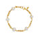 Cultured Freshwater Pearl Byzantine Chain Station Bracelet In 18K Gold
Over Bronze 8mm