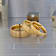 MILLER Gold Plated Tungsten Domed Ring with Brushed Finish 6mm