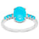Turquoise Round And Oval Ring In Platinum Over Sterling Silver