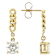 Diamond Simulant Chain Drop Earrings In 18K Gold Over Sterling Silver