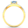 1.2ctw Blue Aquamarine and Diamond 14K Yellow Gold Halo Ring