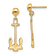 14k Yellow Gold Polished Navy Anchor Dangle Earrings
