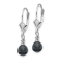 Rhodium Over 14K White Gold 5-6mm Black Semi-round Freshwater Cultured
Pearl Leverback Earrings