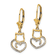 14K Yellow Gold and Rhodium Over 14K Yellow Gold Diamond-Cut Cat Heart
Dangle Earrings