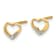 14k Yellow Gold and Rhodium Over 14k Yellow Gold Diamond Heart Stud Earrings