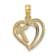 Rhodium Over 14K Two-tone Gold Cross In Heart Charm Pendant