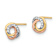 14k Tri-color Gold 6.9mm Cubic Zirconia Circle Stud Earrings