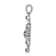 Rhodium Over 14k White Gold Blue and White Diamond Snowflake Pendant
