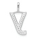 14K White Gold Diamond Lower Case Letter Y Initial Pendant