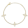 Sterling Statements 14K Yellow Gold Over Sterling Silver CZ Tri Clover
Tennis Bracelet