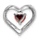 Rhodium Over 14k White Gold Garnet and Diamond Heart Pendant