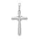 Rhodium Over 10k White Gold Diamond Cross with Heart Pendant