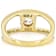 Diamond Simulant Castle Cut Round And White Zircon Ring In 18K Gold Over
Sterling Silver 2.67ctw