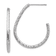 Rhodium Over 14k White Gold 1 3/16" Polished Diamond-Cut J-Hoop Earrings