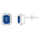 7x5mm Emerald Cut Created Sapphire And Created White Sapphire 10k White
Gold Stud Earrings