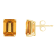 8x6mm Emerald Cut Citrine 14k Yellow Gold Stud Earrings