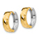 14k Two-tone 9/16" Textured Hinged Hoop Earrings