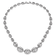 Rhodium Over Sterling Silver Hollow Graduated Marina Link 17-inch Necklace