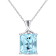 7.50ctw Sky Blue and White Topaz Pendant with Chain in Sterling Silver