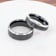 ATNOS Brushed Black Center Polished Beveled Edges Men’s Titanium Wedding
Ring 8mm