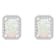 7x5mm Emerald Cut Created Opal And Created White Sapphire 10k White Gold
Halo Stud Earrings
