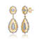 Pear Shape CZ Two-Tone Drop Earrings In 14K Gold Over Brass And Rhodium
Over Brass