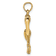 14k Yellow Gold Textured Standing Pelican with Moveable Mouth Pendant