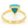 Turquoise Trillion Solitaire Ring In 18K Gold Over Sterling Silver 8mm