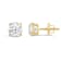White Cubic Zirconia 14k Gold Studs With Velvet Gift Box 2ctw