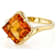 Citrine Square Bypass Solitaire Ring In 18K Gold Over Sterling Silver 2.80ct