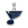 Rhodium Over Sterling Silver NHL LogoArt St. Louis Blues Small Enameled Pendant