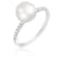 8mm White Cultured Akoya Pearl 14K White Gold Ring