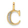 14K Yellow Gold Diamond Letter C Initial Pendant