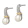 Sterling Silver Rhodium-plated with 14K Accent 7-8mm Freshwater Cultured
Pearl Post Earrings