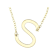 Sideways Initial S Necklace In Solid 14K Yellow Gold 18 Inch