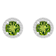 6mm Round Peridot And Created White Sapphire 10k White Gold Halo Stud Earrings
