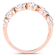 Peach Morganite and White Topaz Sterling Silver 5 StoneHalf Eternity
Band Ring Gift For Women