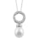 8-8.5mm White Cultured Freshwater Pearl Sterling Silver Pendant W/Chain