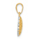 14k Two-tone Gold Floral Circle Pendant
